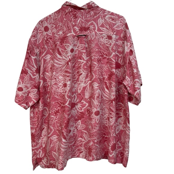 Flyshacker Clothing Co Hawaiian Shirt Mens XXL Pink White Floral Tropical - Picture 2 of 8